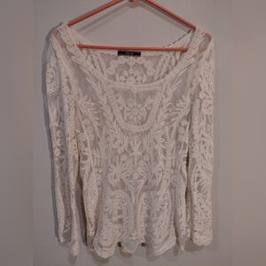 Dulce Beige Lace Blouse